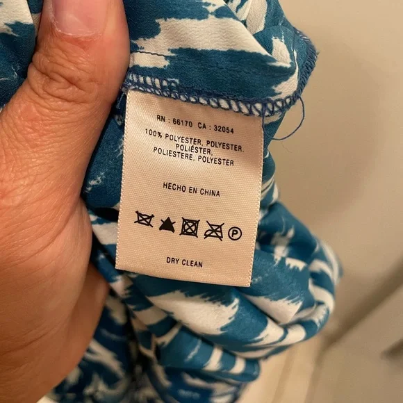 Maeve Anthropologie Ikat Print Shirt Dress Medium Blue White Belted - Picture 10 of 10